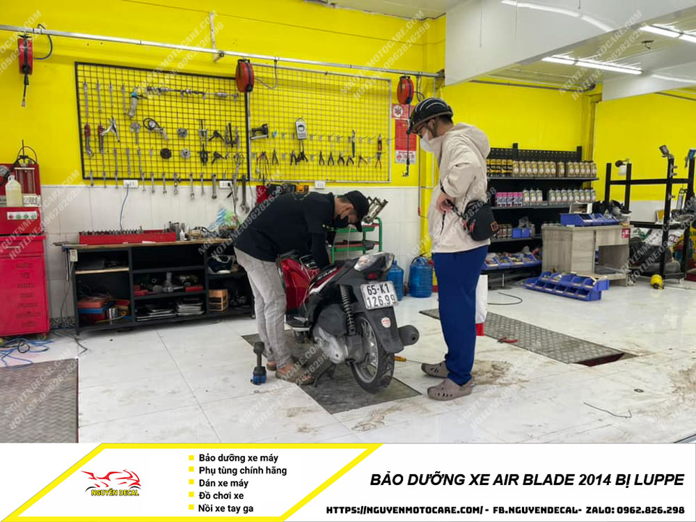 Bảo dưỡng xe Air Blade 2014 bị luppe