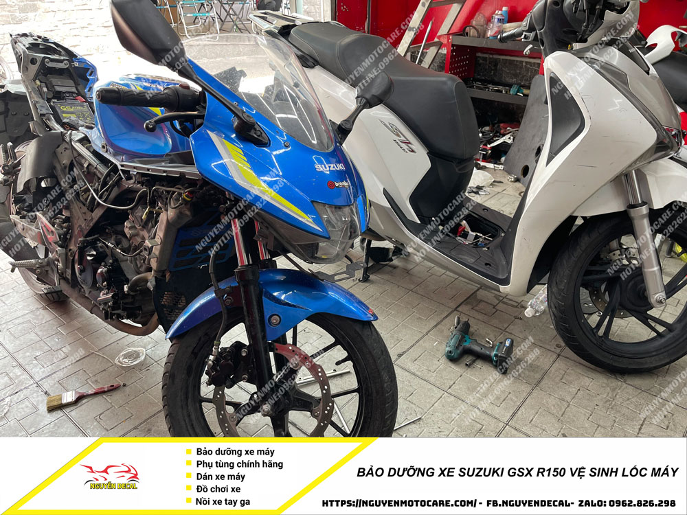 Bảo dưỡng xe Suzuki GSX-R150 vệ sinh lốc máy