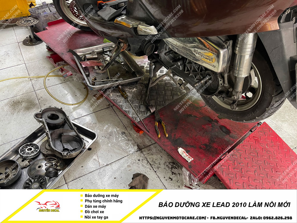 Bảo dưỡng xe Lead 2010 làm nồi mới