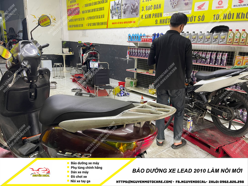 Bảo dưỡng xe Lead 2010 làm nồi mới