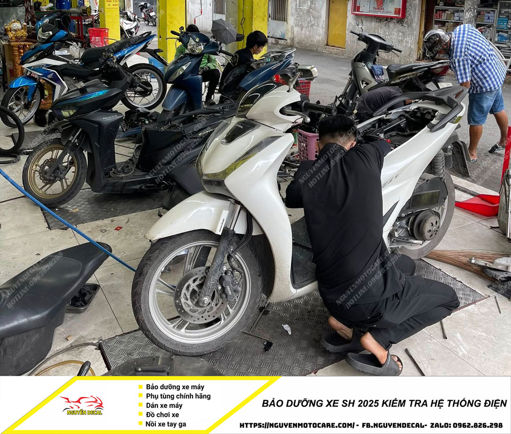 Bảo dưỡng xe Sh 2025 kiểm tra hệ thống điện