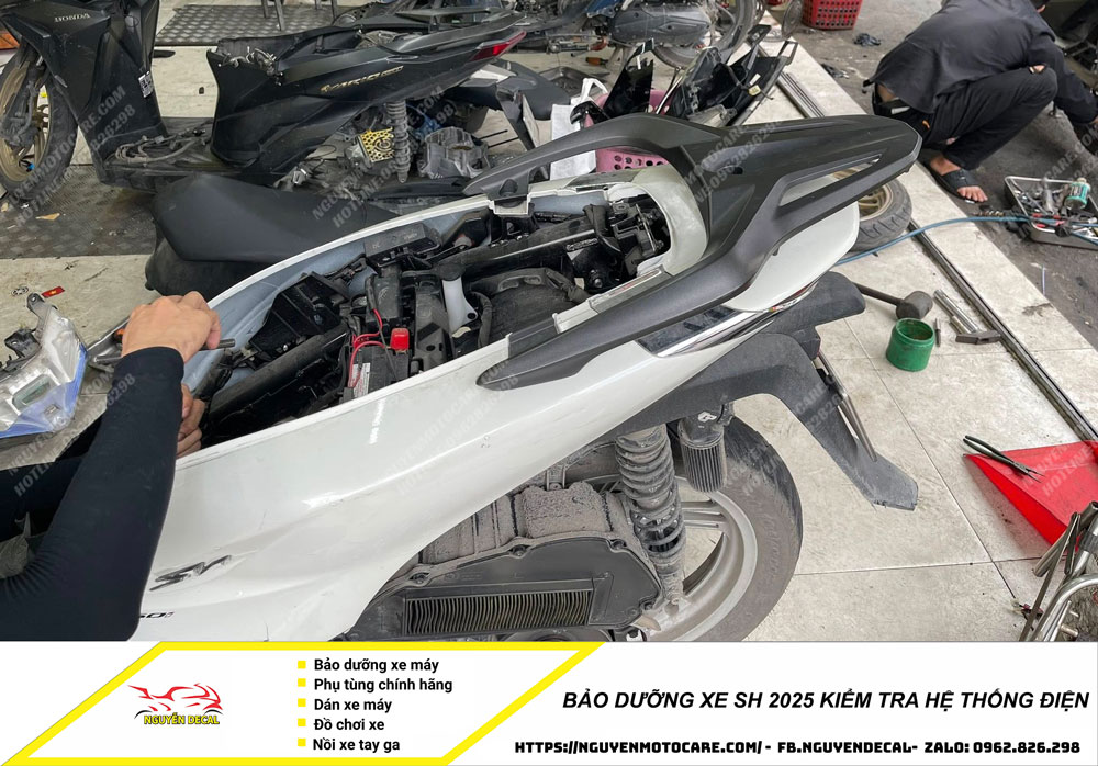 Bảo dưỡng xe Sh 2025 kiểm tra hệ thống điện