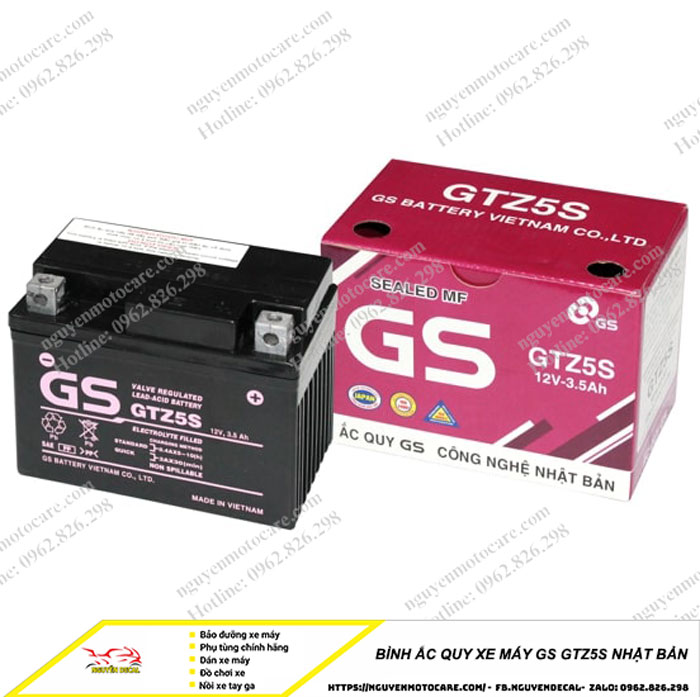 Bình ắc quy xe máy GS-GTZ5S