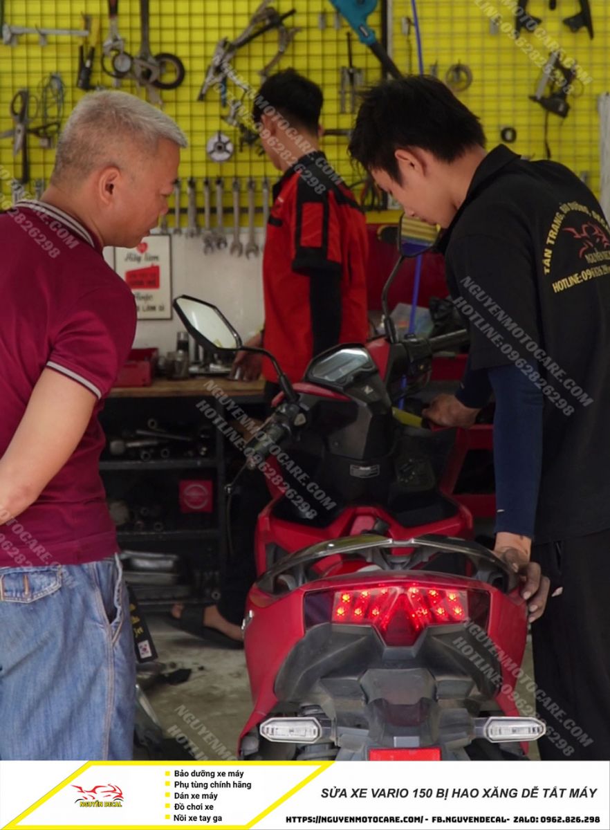 Sửa xe Vario 150 bị hao xăng dễ tắt máy