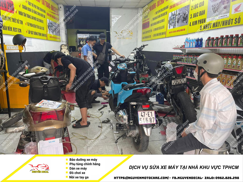 Sửa xe máy tại nhà khu vực TPHCM