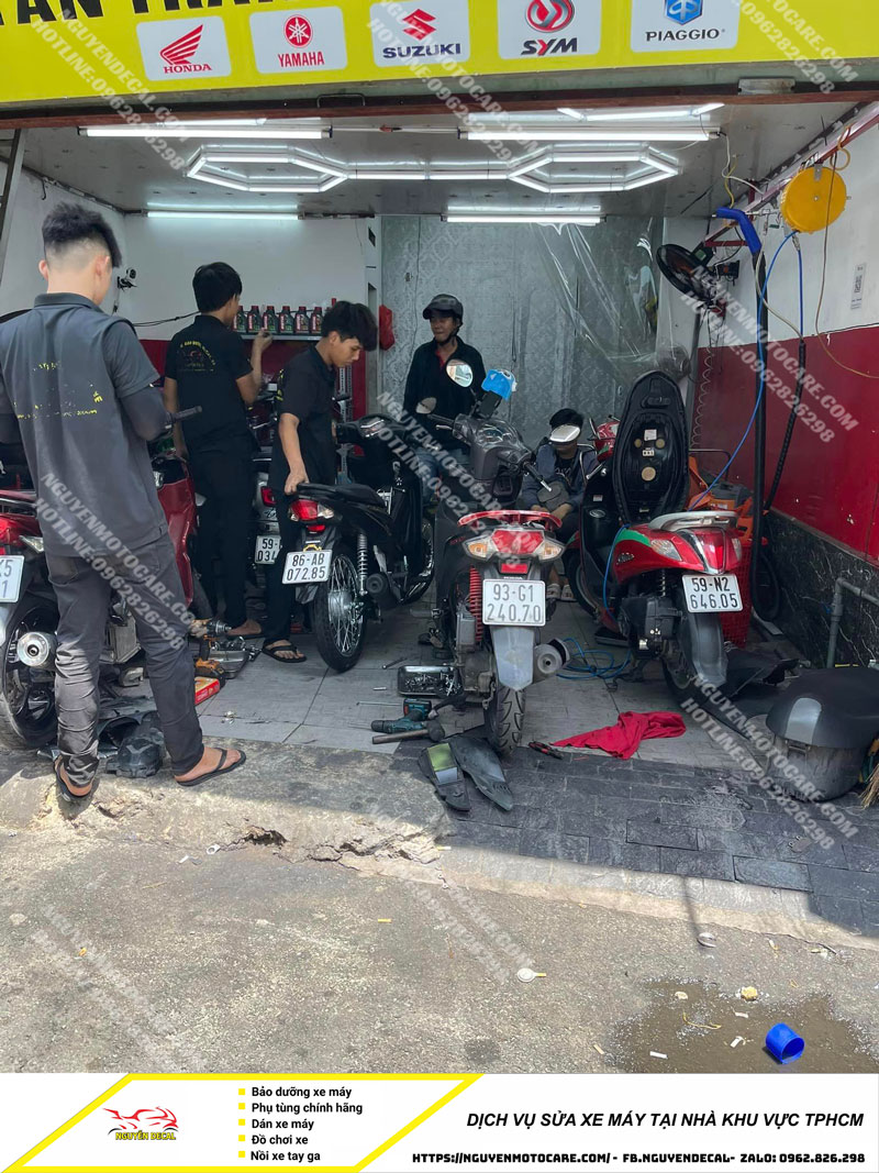 Sửa xe máy tại nhà khu vực TPHCM