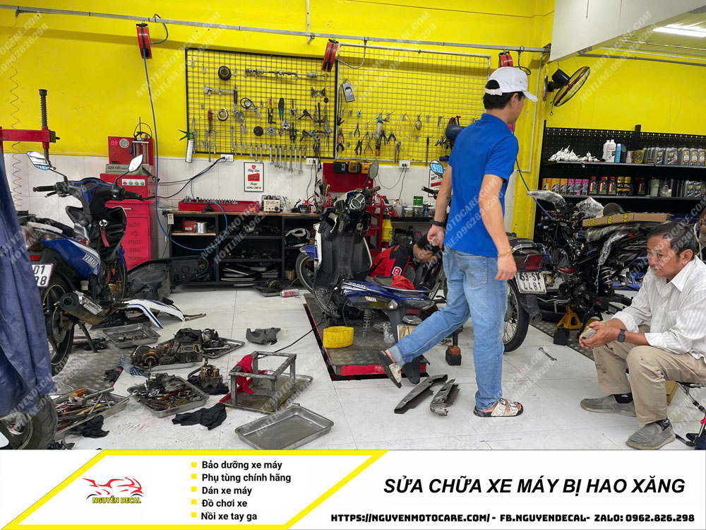 Sửa chữa xe máy bị hao xăng