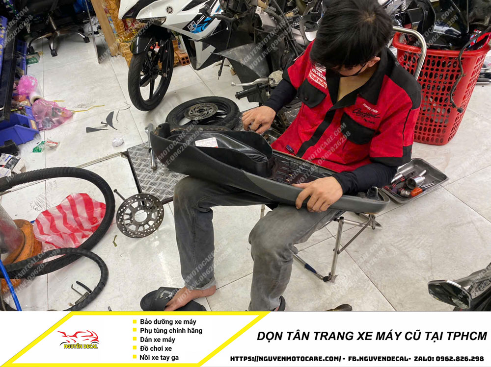 Dịch vụ dọn tân trang xe máy cũ