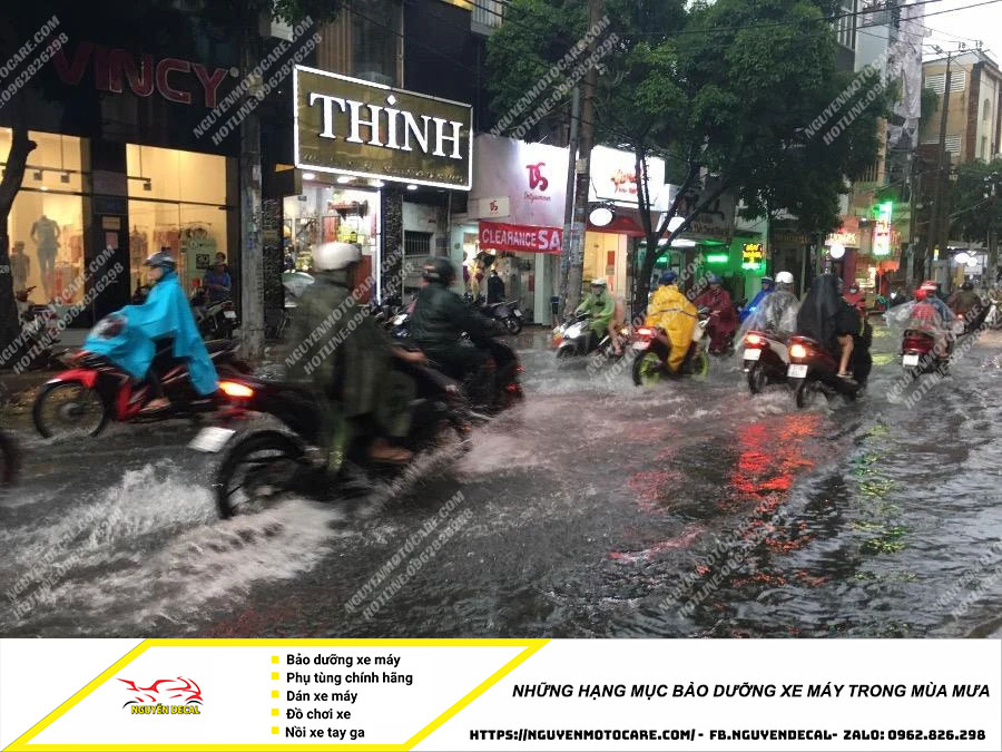 Bảo dưỡng xe máy trong mùa mưa