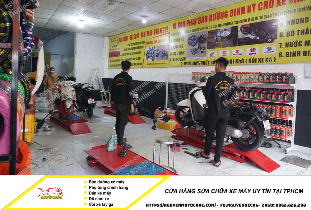 Cửa hàng sửa chữa xe máy uy tín tại TPHCM