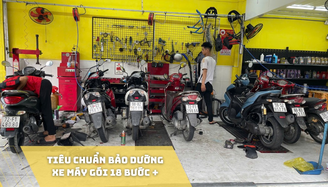 Tiêu chuẩn bảo dưỡng xe máy gói 18 bước +