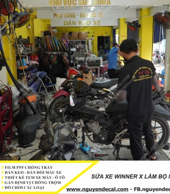 Sửa xe Winner X làm bộ máy nhông sên dĩa
